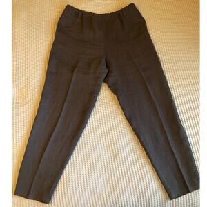 Dosa by Christina Kim Minimalist Linen Straight Leg Dark Gray Pants Size 2/Med